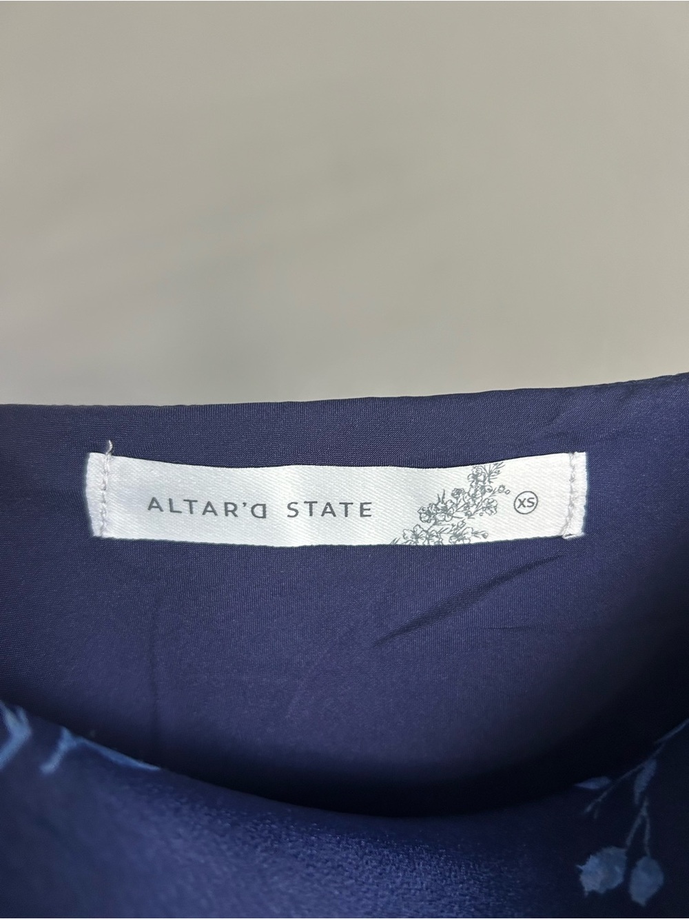 Altar'd State Navy Blue Floral Slip Maxi Dress - Picture 6 of 6
